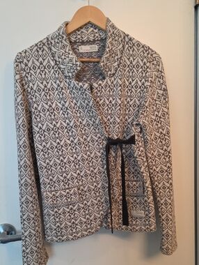 Odd Molly Marled Cream and Brown Knit Cardigan